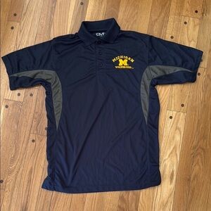 University of Michigan U of M Men's Navy Polo Shirt Embroidered Logo Size M